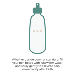 A peri bottle is a very important part of your postpartum recovery kit. This is great to throw into your hospital go back as well.